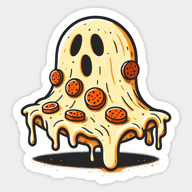 Funny Pizza Ghost Halloween Sticker by logiamerch